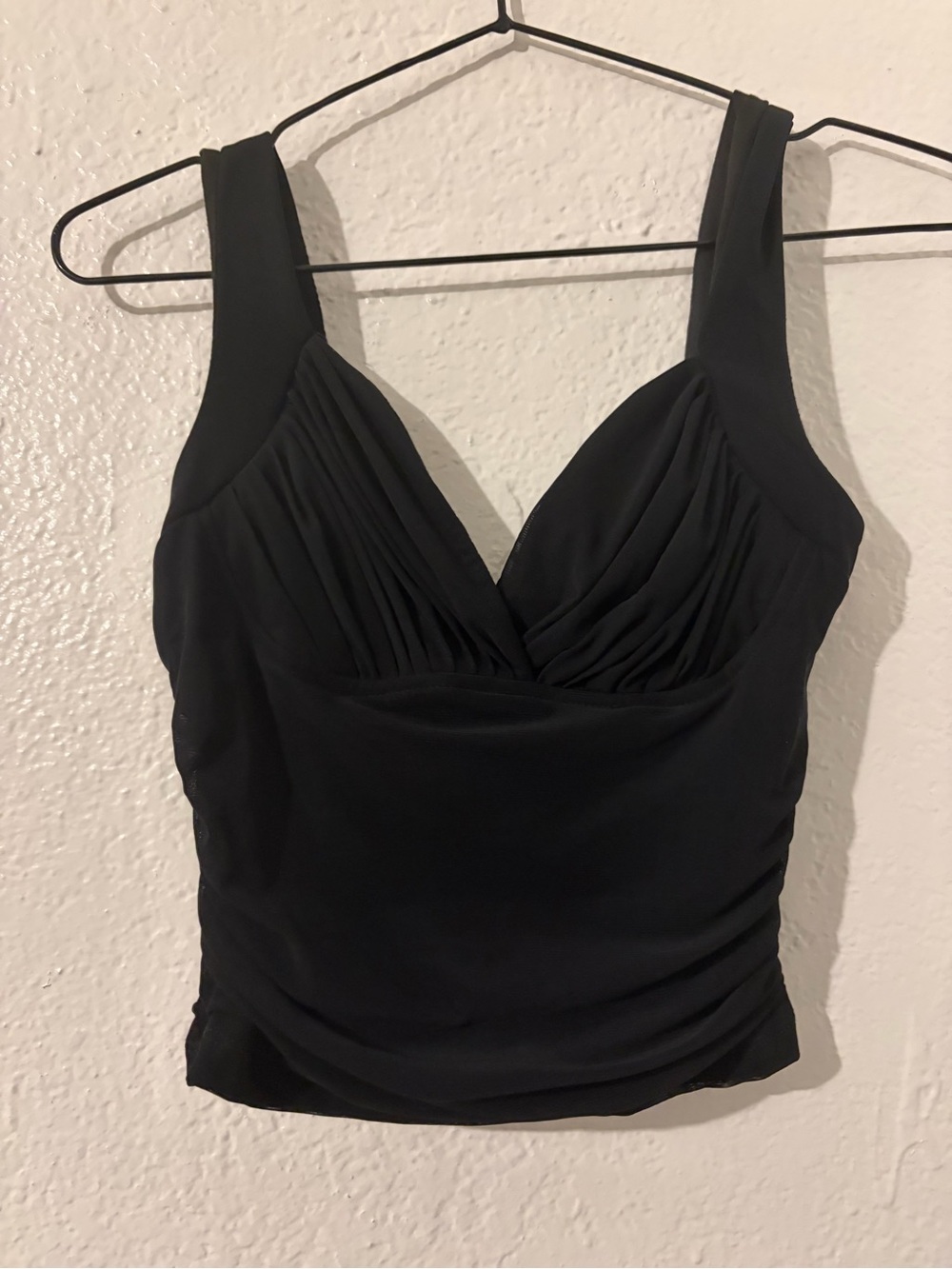 Black Draped Tank Top - Women